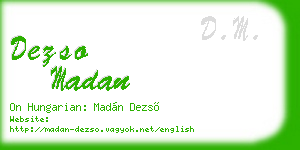 dezso madan business card